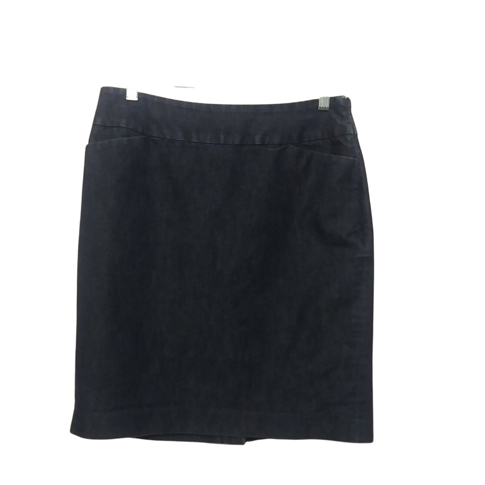 Halogen Womens Dark Wash Indigo Denim Pencil Skirt Size 8 Knee Length Workwear